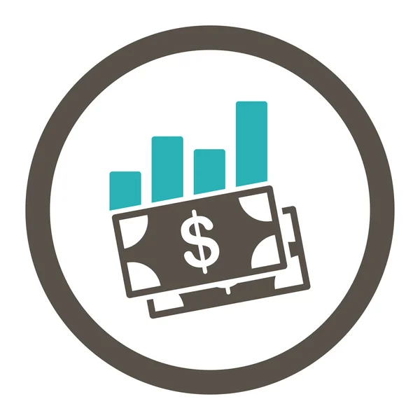 Sales Bar Chart Rounded Raster Icon — Stock Photo, Image