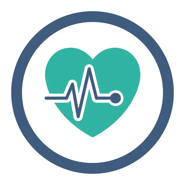 Kalp nabız yuvarlak Raster simgesi — Stok fotoğraf