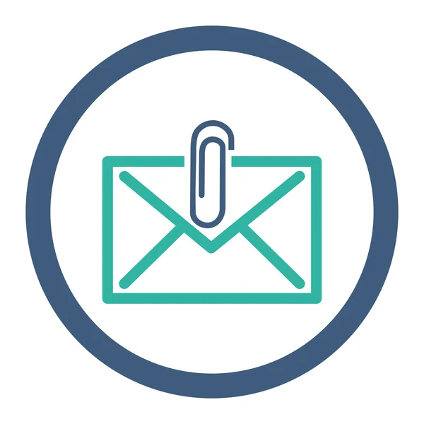 Mail Attachment Rounded Raster Icon — Stock Photo, Image