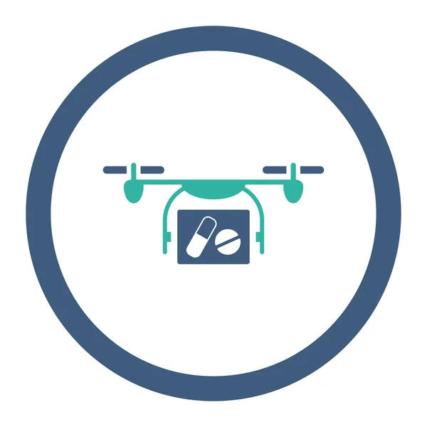 Tıbbi Quadcopter yuvarlak Raster simgesi — Stok fotoğraf