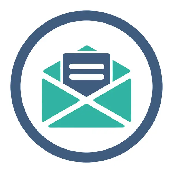 Open Mail Rounded Raster Icon — Stock Photo, Image