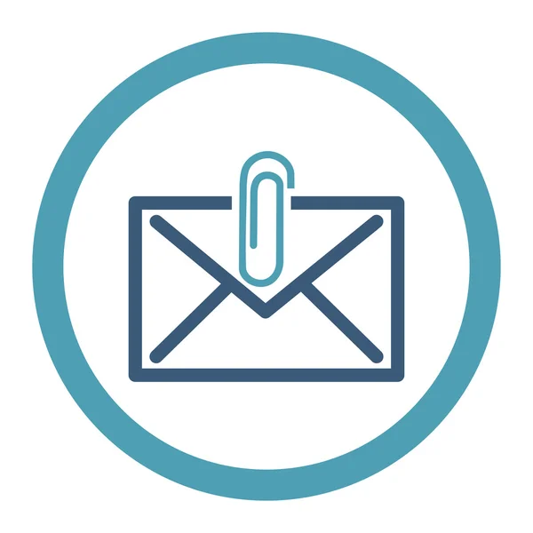 Mail Attachment Rounded Raster Icon — Stock Photo, Image