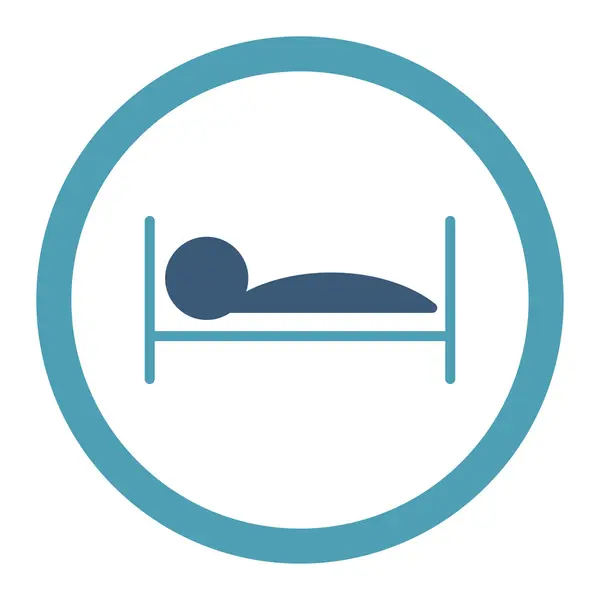 Hasta yatağı yuvarlak Raster simgesi — Stok fotoğraf