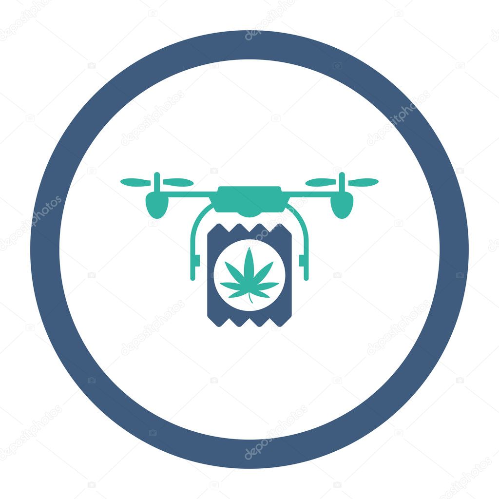 Drugs Drone Delivery Rounded Raster Icon