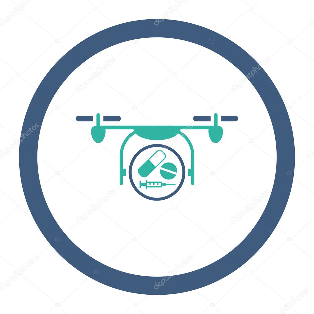 Medication Quadcopter Rounded Raster Icon
