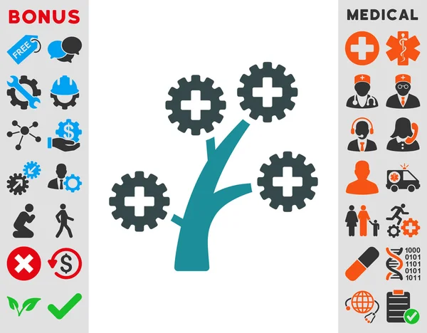 Technologii medycznych drzewo ikona — Wektor stockowy