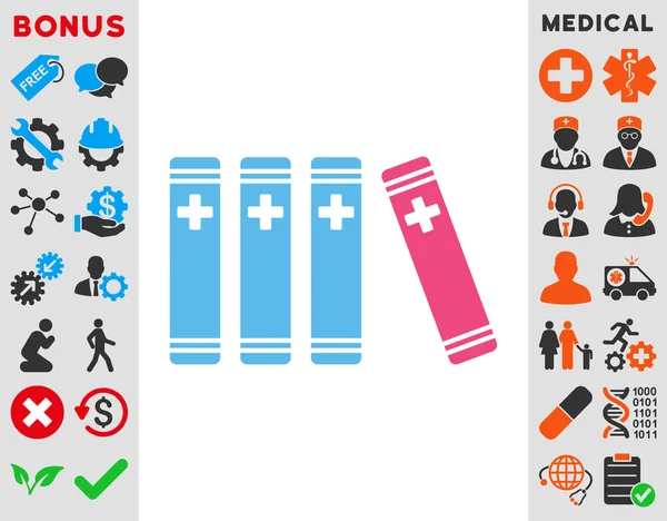 Medische boeken pictogram — Stockvector