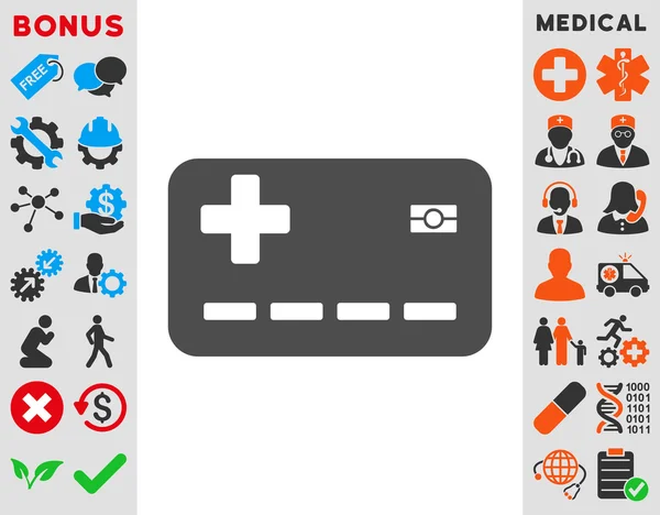 Icona della carta di assicurazione medica — Vettoriale Stock