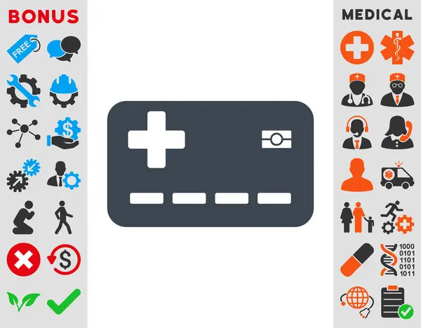 Ikone der Krankenversicherungskarte — Stockvektor