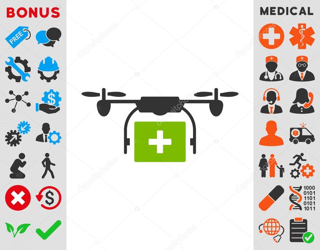 Medical Drone Shipment Icon