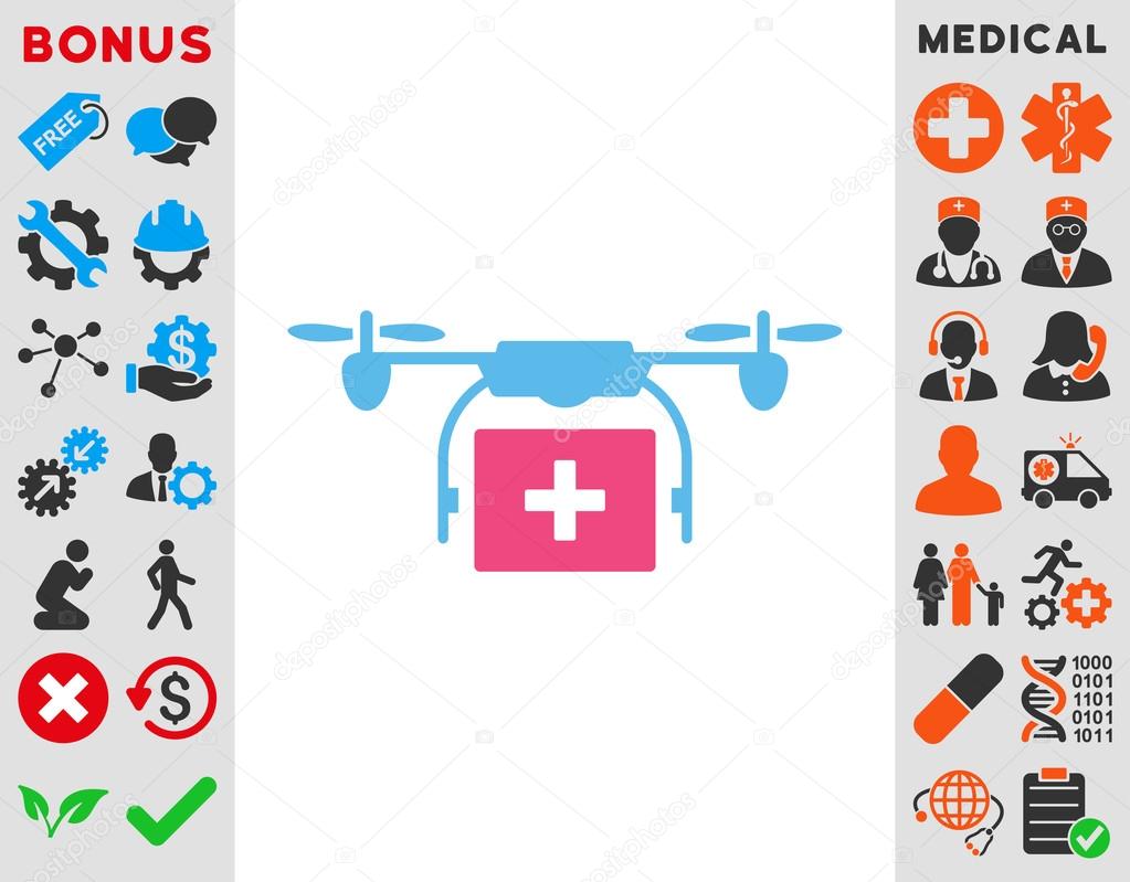 Medical Drone Shipment Icon