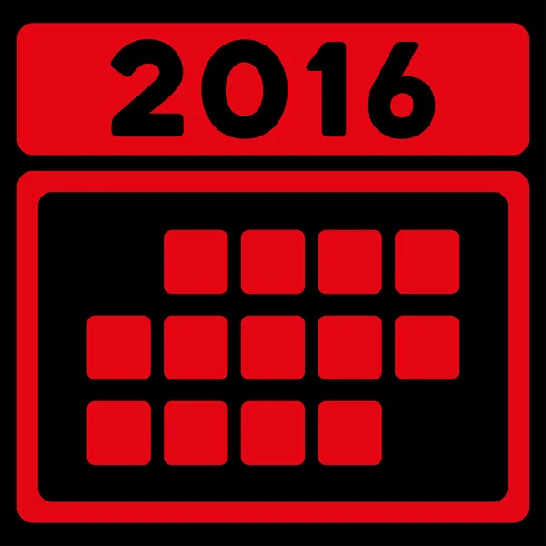2016 μήνα εξεταστέα ύλη εικονίδιο — Διανυσματικό Αρχείο