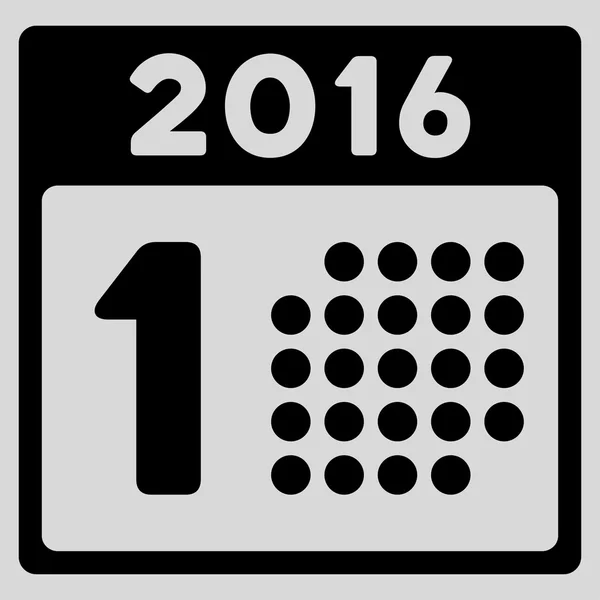 Πρώτη ημέρα του 2016 εικονίδιο — Διανυσματικό Αρχείο