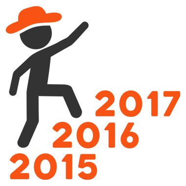 İnsan adımları yıl simgesi