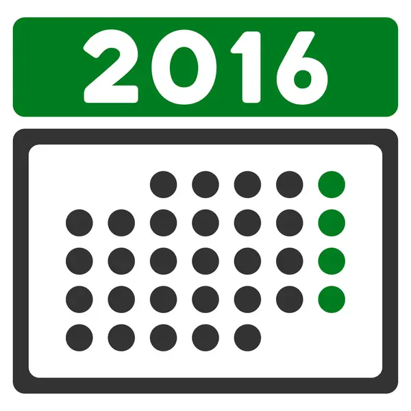 2016 μήνα διοργανωτής εικονίδιο — Διανυσματικό Αρχείο