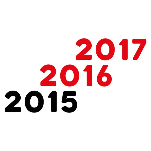 De 2016 a 2017 anos Ícone — Vetor de Stock