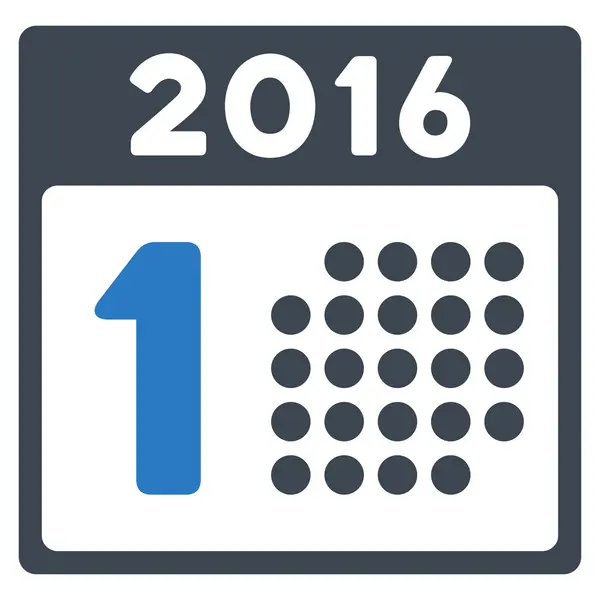 2016 pierwszy termin ikona — Wektor stockowy