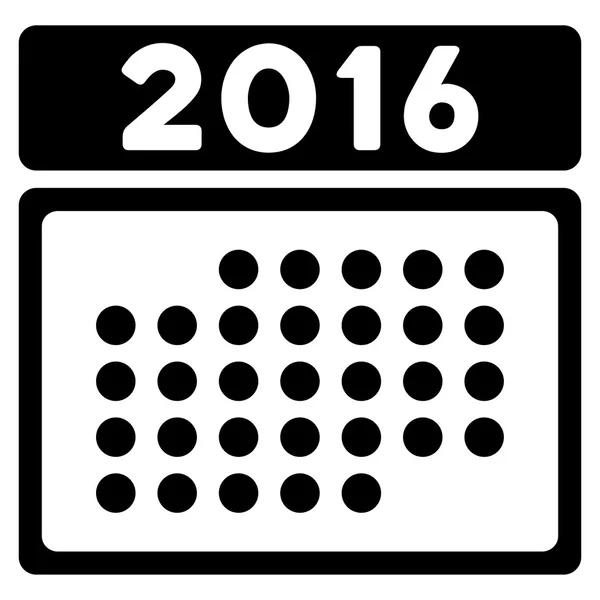 2016 μήνα εικονίδιο ημερολογίου — Διανυσματικό Αρχείο