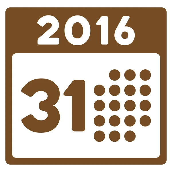 2016 の月の最後の日付アイコン — ストックベクタ