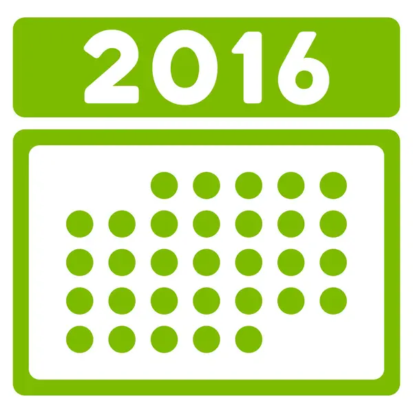 Het pictogram van de kalender van 2016 maand — Stockvector