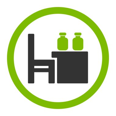 Eczacı tablo yuvarlak vektör simgesi
