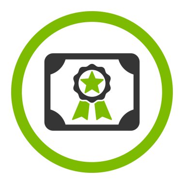 Ödülü Diploma yuvarlak vektör simgesi