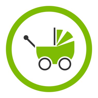 Bebek arabası yuvarlak vektör simgesi