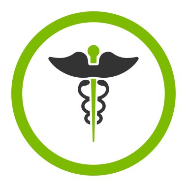 Caduceus yuvarlak vektör simgesi