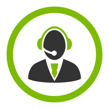 Çağrı Merkezi çalışan yuvarlak vektör simgesi