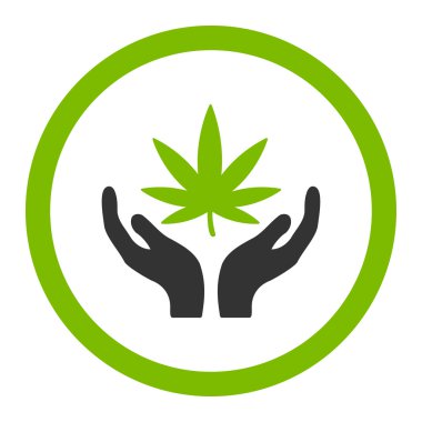 Esrar bakım yuvarlak vektör simgesi