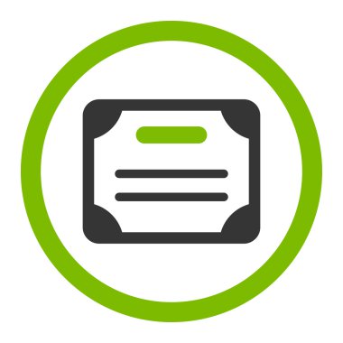 Sertifika yuvarlak vektör simgesi