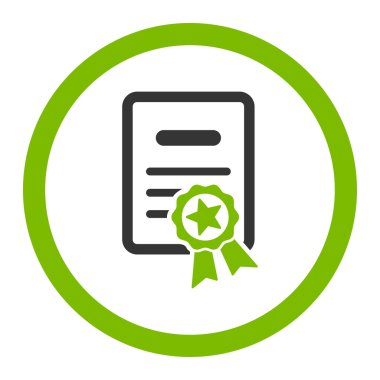 Onaylı Diploma yuvarlak vektör simgesi