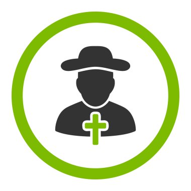 Rahip yuvarlak vektör simgesi