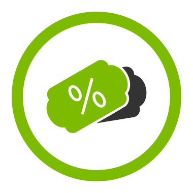 İndirim kuponları yuvarlak vektör simgesi