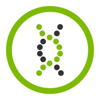 DNA sarmal yuvarlak vektör simgesi