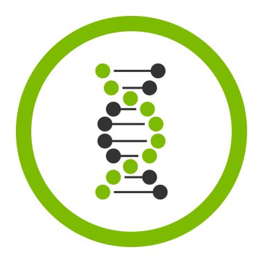 DNA sarmal yuvarlak vektör simgesi