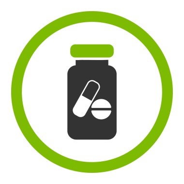 Uyuşturucu Phial yuvarlak vektör simgesi