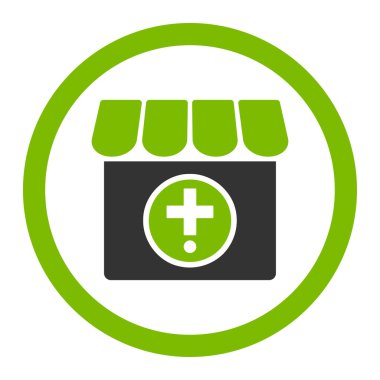 Eczane yuvarlak vektör simgesi