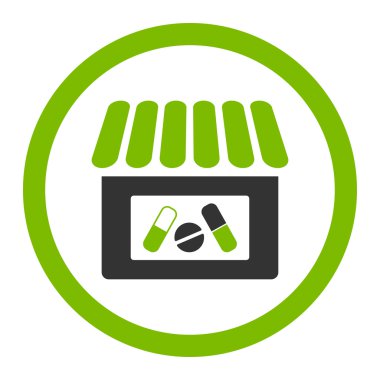 Eczane yuvarlak vektör simgesi