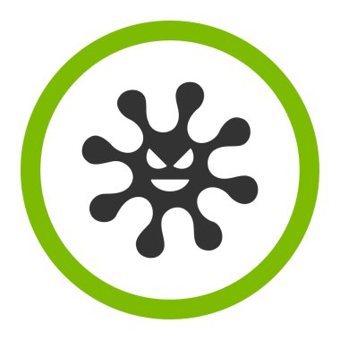 Kötü bakteri yuvarlak vektör simgesi