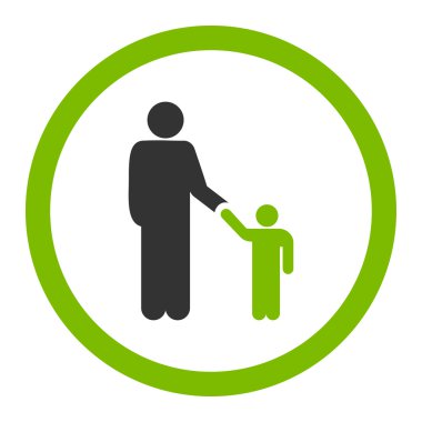 Baba ile oğlu yuvarlak vektör simgesi