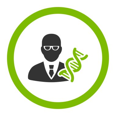 Genetik mühendisi yuvarlak vektör simgesi