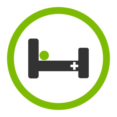 Hastane yatak yuvarlak vektör simgesi