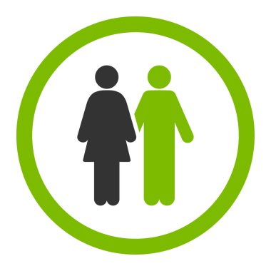 İnsan çift yuvarlak vektör simgesi