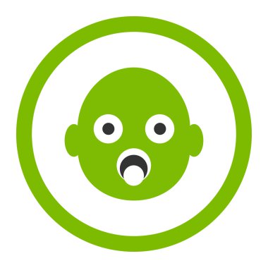 Bebek kafa yuvarlak vektör simgesi