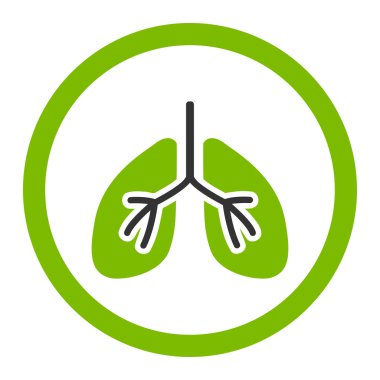 Akciğerler yuvarlak vektör simgesi