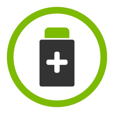 İlaç şişe yuvarlak vektör simgesi