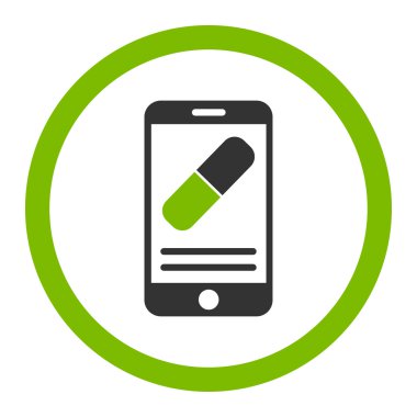 İlaç Online bilgi yuvarlak vektör simgesi