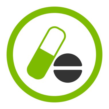 İlaç yuvarlak vektör simgesi