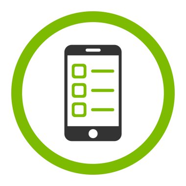 Mobil listesi yuvarlak vektör simgesi